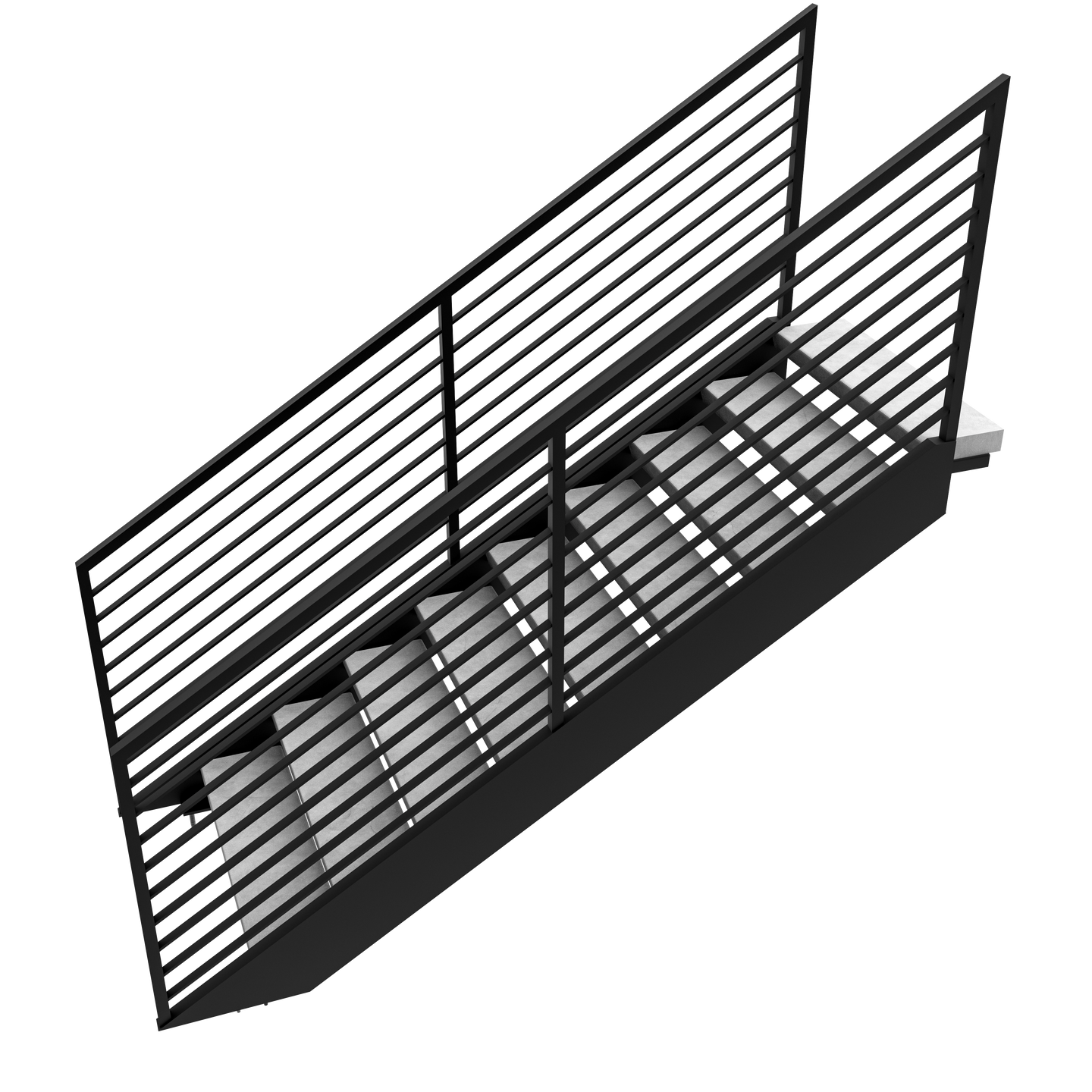 Floating Steel Stair with Concrete Treads